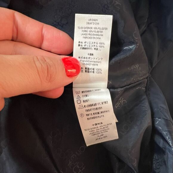 French Connection Navy Hooded Lightweight Water Resistant Fall Jacket Size XS - Picture 11 of 12